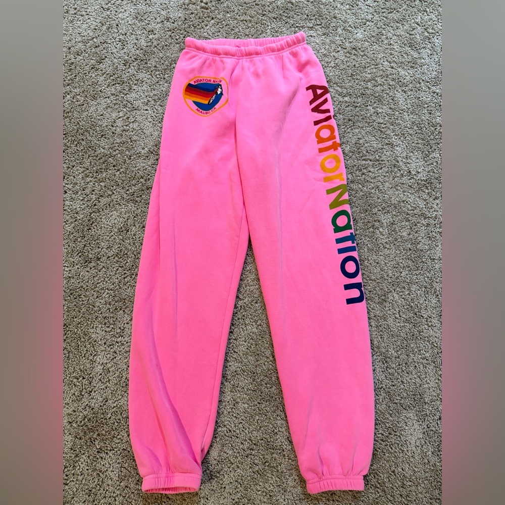 Aviator Nation Medium Pink Malibu Ca Joggers. 💕⚡️